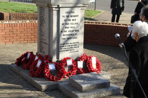 Poppy Wreaths at the War Memorial, Borehamwood 2020